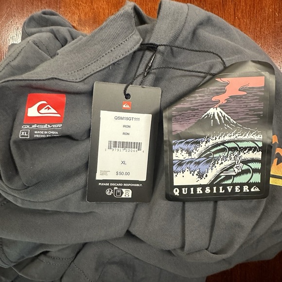 Quiksilver Skull Island Ron Soft T Shirt Men's XL Iron Gray Graphic Print Nwt - Picture 5 of 9